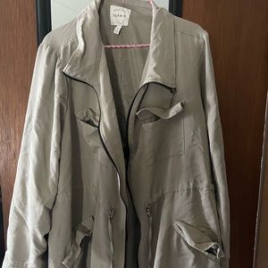 Torrid 2 Plus cinch waist trench coat, light fall or spring jacket